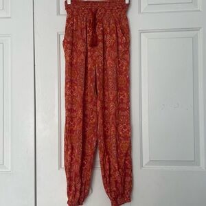 Paisley floral silk joggers